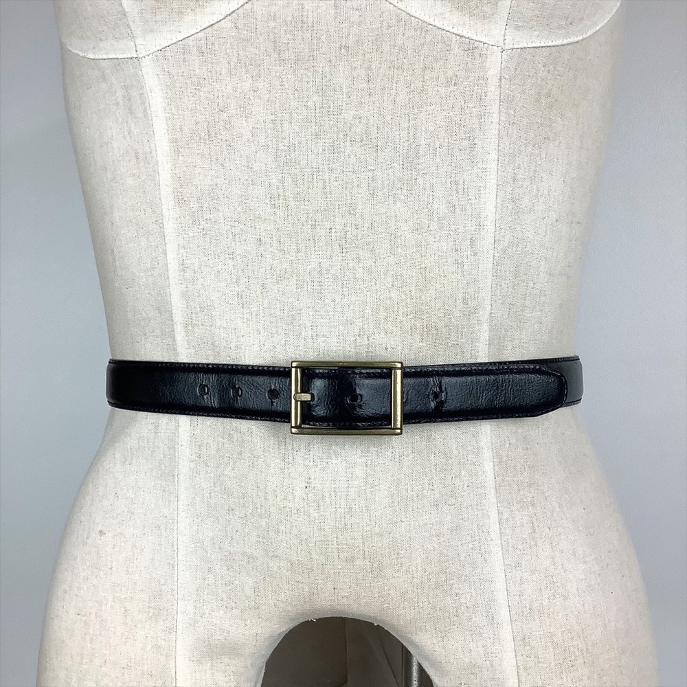 Women’s Black Bonded Leather Belt Size 26-28 - Picture 1 of 8